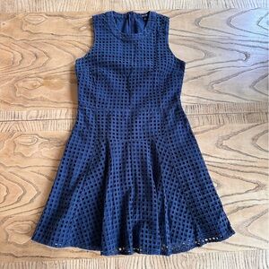 Madewell Sunshade Eyelet Mini Dress in navy blue Size XS/Small
